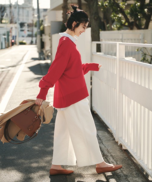 Elura（エルーラ）の「サマ見えリラクシーセミワイドパンツ/580458（その他パンツ・レディース・ダークブラウン/キャメル/オフホワイト/ブラック/チャコールグレー/ネイビー/ライトブルー・MEDIUM/LARGE/FREE(S)）」の9枚目の写真