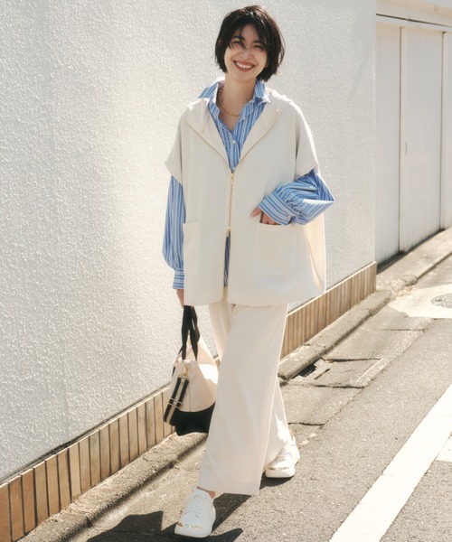 Elura（エルーラ）の「サマ見えリラクシーセミワイドパンツ/580458（その他パンツ・レディース・ダークブラウン/キャメル/オフホワイト/ブラック/チャコールグレー/ネイビー/ライトブルー・MEDIUM/LARGE/FREE(S)）」の8枚目の写真