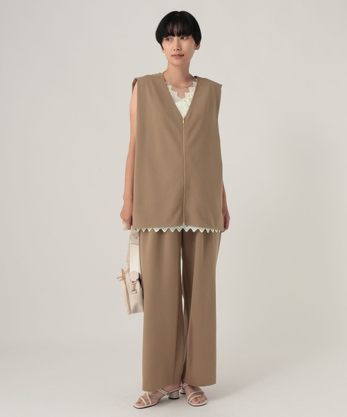 Elura(エルーラ)の「サマ見えリラクシーセミワイドパンツ/580458(その他パンツ・レディース・ダークブラウン/キャメル/オフホワイト/ブラック/チャコールグレー/ネイビー/ライトブルー/ベージュ/カーキ/グレイッシュベージュ・MEDIUM/LARGE/FREE(S)/SMALL)」の11枚目の写真