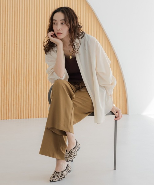 Elura(エルーラ)の「サマ見えリラクシーセミワイドパンツ/580458(その他パンツ・レディース・ダークブラウン/キャメル/オフホワイト/ブラック/チャコールグレー/ネイビー/ライトブルー/ベージュ/カーキ/グレイッシュベージュ・MEDIUM/LARGE/FREE(S)/SMALL)」の14枚目の写真
