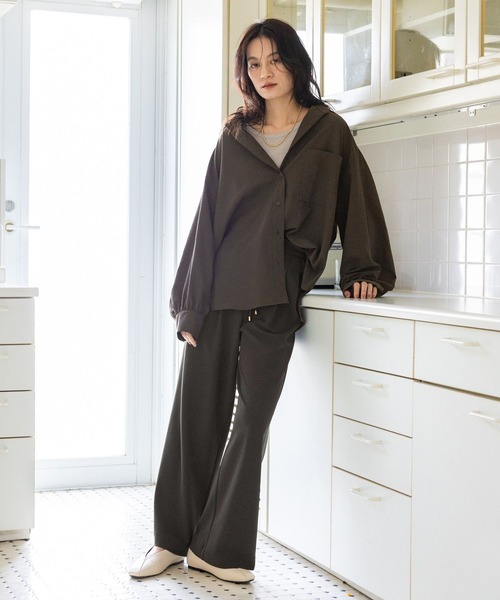 Elura(エルーラ)の「サマ見えリラクシーセミワイドパンツ/580458(その他パンツ・レディース・ダークブラウン/キャメル/オフホワイト/ブラック/チャコールグレー/ネイビー/ライトブルー/ベージュ/カーキ/グレイッシュベージュ・MEDIUM/LARGE/FREE(S)/SMALL)」の15枚目の写真