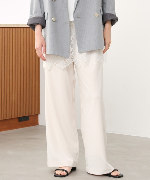Elura(エルーラ)の「サマ見えリラクシーセミワイドパンツ/580458(その他パンツ・レディース・ダークブラウン/キャメル/オフホワイト/ブラック/チャコールグレー/ネイビー/ライトブルー/ベージュ/カーキ/グレイッシュベージュ・MEDIUM/LARGE/FREE(S)/SMALL)」の11枚目の写真