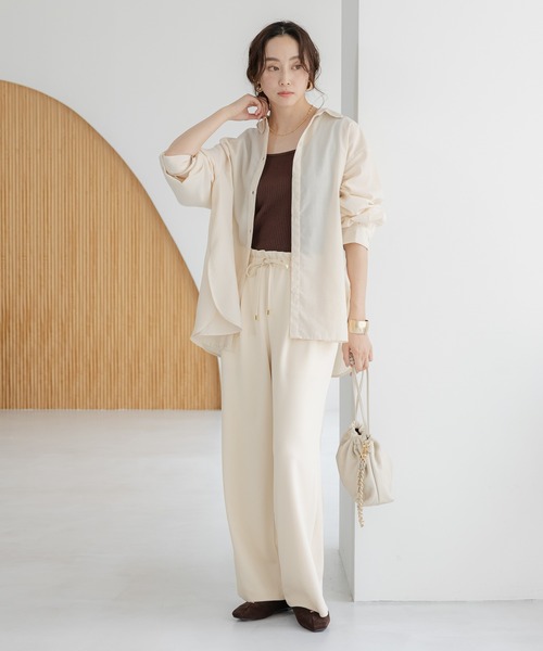 サマ見えリラクシーセミワイドパンツ/580458（その他パンツ）｜Elura