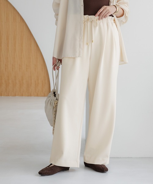 サマ見えリラクシーセミワイドパンツ/580458（その他パンツ）｜Elura