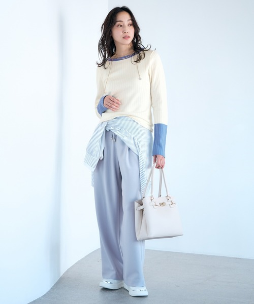 サマ見えリラクシーセミワイドパンツ/580458（その他パンツ）｜Elura