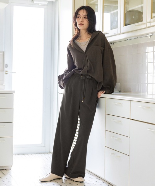 サマ見えリラクシーセミワイドパンツ/580458（その他パンツ）｜Elura