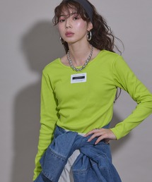 bohmal | 背あきカップ付きカラーロンT(Tシャツ/カットソー)