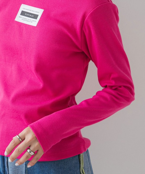 bohmal（ボマール）の「背あきカップ付きカラーロンT（Tシャツ/カットソー・レディース・ブルー/ライム/ピンク・MEDIUM/LARGE）」の18枚目の写真