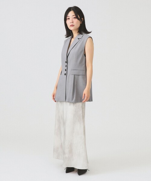 Ray BEAMS（レイビームス）の「RBS / ヘリンボーン タック ジレ（ベスト・レディース・シルバー/ダークブラウン・0/1）」の15枚目の写真