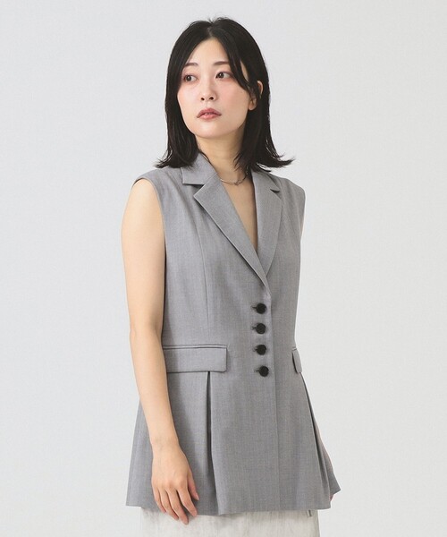 Ray BEAMS（レイビームス）の「RBS / ヘリンボーン タック ジレ（ベスト・レディース・シルバー/ダークブラウン・0/1）」の16枚目の写真