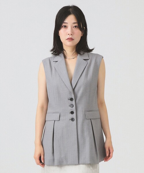 Ray BEAMS（レイビームス）の「RBS / ヘリンボーン タック ジレ（ベスト・レディース・シルバー/ダークブラウン・0/1）」の17枚目の写真