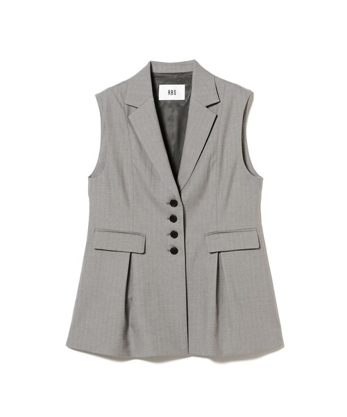 Ray BEAMS（レイビームス）の「RBS / ヘリンボーン タック ジレ（ベスト・レディース・シルバー/ダークブラウン・0/1）」の4枚目の写真