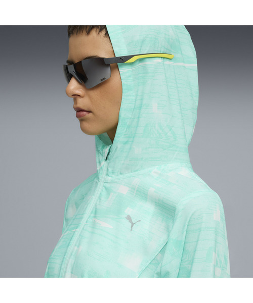 PUMA（プーマ）の「PUMA プーマ ウィメンズ ランニング ヴェロシティ AOP フーデッド ウーブンジャケット（ブルゾン・レディース・ブラック/ミント・LARGE/MEDIUM/SMALL/X-LARGE）」の16枚目の写真