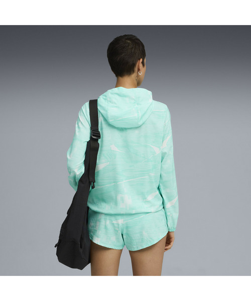 PUMA（プーマ）の「PUMA プーマ ウィメンズ ランニング ヴェロシティ AOP フーデッド ウーブンジャケット（ブルゾン・レディース・ブラック/ミント・LARGE/MEDIUM/SMALL/X-LARGE）」の18枚目の写真
