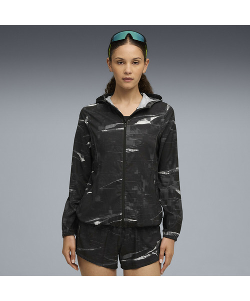 PUMA（プーマ）の「PUMA プーマ ウィメンズ ランニング ヴェロシティ AOP フーデッド ウーブンジャケット（ブルゾン・レディース・ブラック/ミント・LARGE/MEDIUM/SMALL/X-LARGE）」の5枚目の写真