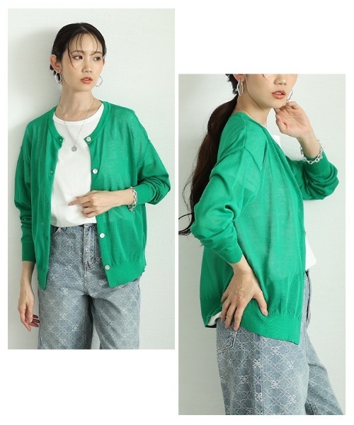 Sawa a la mode(サワアラモード)の「シアーニットカーディガン(カーディガン/ボレロ・レディース・チャコールグレー/ブルー/ベージュ/グリーン/レッド・FREE)」の15枚目の写真