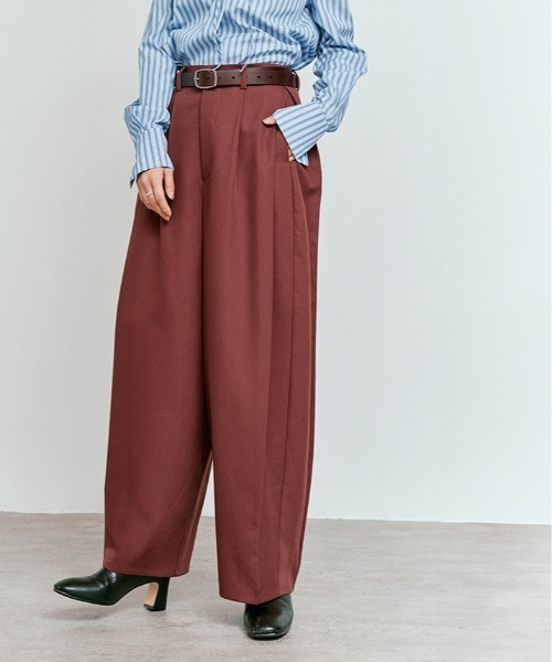 W:Huku(フーク)の「【新色】【W:Huku / ストレッチソフトツイル】コクーン バレルレッグ スラックス / Stretch Soft Twill Cocoon Slacks(スラックス・レディース・グレー/レッド系/ブラック/ブラウン/ベージュ・FREE)」の8枚目の写真