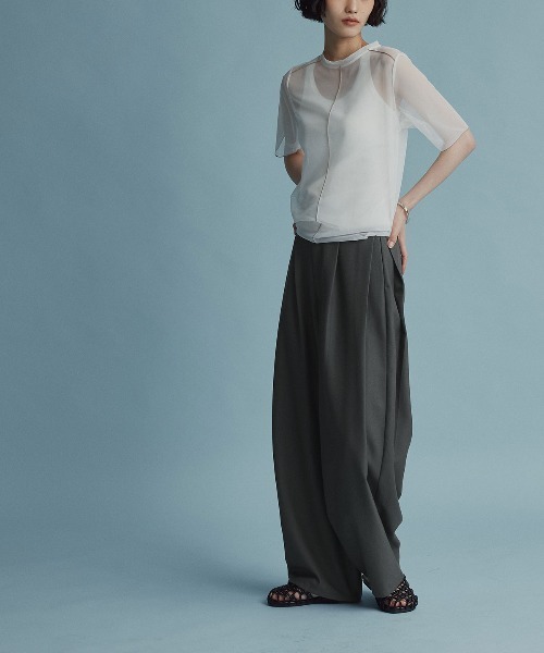 W:Huku(フーク)の「【新色】【W:Huku / ストレッチソフトツイル】コクーン バレルレッグ スラックス / Stretch Soft Twill Cocoon Slacks(スラックス・レディース・グレー/レッド系/ブラック/ブラウン/ベージュ・FREE)」の13枚目の写真