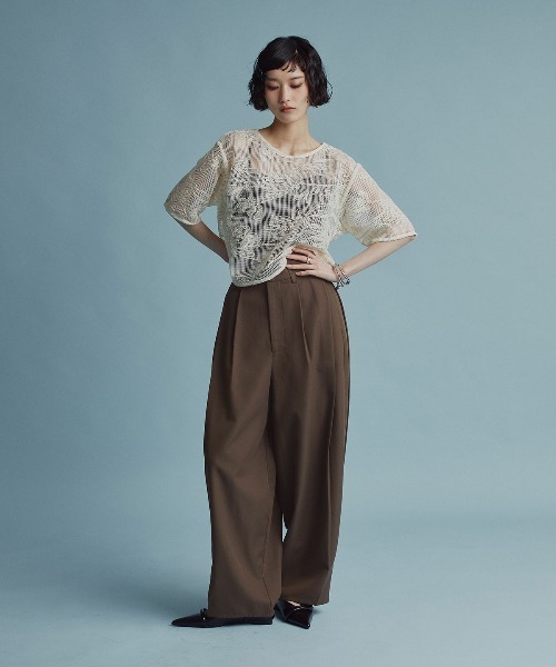 W:Huku(フーク)の「【新色】【W:Huku / ストレッチソフトツイル】コクーン バレルレッグ スラックス / Stretch Soft Twill Cocoon Slacks(スラックス・レディース・グレー/レッド系/ブラック/ブラウン/ベージュ・FREE)」の16枚目の写真
