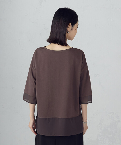 COMME CA ISM(コムサイズム)の「シアーコンビ カットソー(Tシャツ/カットソー・レディース・ブラウン/ブラック・MEDIUM/LARGE)」の13枚目の写真