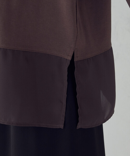 COMME CA ISM(コムサイズム)の「シアーコンビ カットソー(Tシャツ/カットソー・レディース・ブラウン/ブラック・MEDIUM/LARGE)」の16枚目の写真
