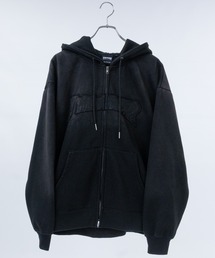 THRASHER（スラッシャー）の「【at】〔THRASHER/スラッシャー〕裏起毛 フェード加工 ファイアーロゴアップリケ ダブルジップパーカー（パーカー）」
