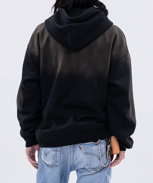 THRASHER(スラッシャー)の「【at】〔THRASHER/スラッシャー〕裏起毛 フェード加工 ファイアーロゴアップリケ ダブルジップパーカー(パーカー・メンズ・ブラウン/ピンク/ブラック・FREE/LARGE/MEDIUM)」の6枚目の写真