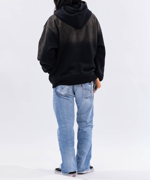 THRASHER(スラッシャー)の「【at】〔THRASHER/スラッシャー〕裏起毛 フェード加工 ファイアーロゴアップリケ ダブルジップパーカー(パーカー・メンズ・ブラウン/ピンク/ブラック・FREE/LARGE/MEDIUM)」の9枚目の写真