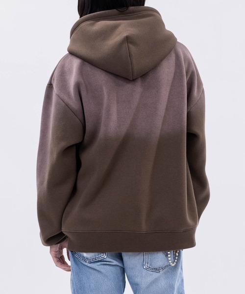 THRASHER(スラッシャー)の「【at】〔THRASHER/スラッシャー〕裏起毛 フェード加工 ファイアーロゴアップリケ ダブルジップパーカー(パーカー・メンズ・ブラウン/ピンク/ブラック・FREE/LARGE/MEDIUM)」の12枚目の写真