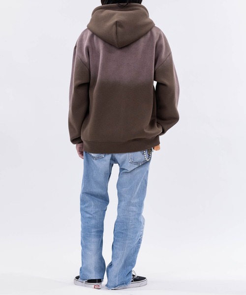 THRASHER(スラッシャー)の「【at】〔THRASHER/スラッシャー〕裏起毛 フェード加工 ファイアーロゴアップリケ ダブルジップパーカー(パーカー・メンズ・ブラウン/ピンク/ブラック・FREE/LARGE/MEDIUM)」の15枚目の写真