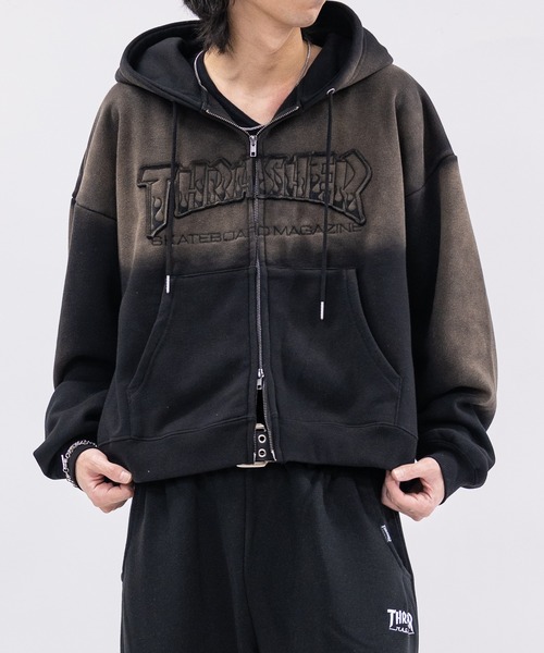 セール】【at】〔THRASHER/スラッシャー〕裏起毛 フェード加工