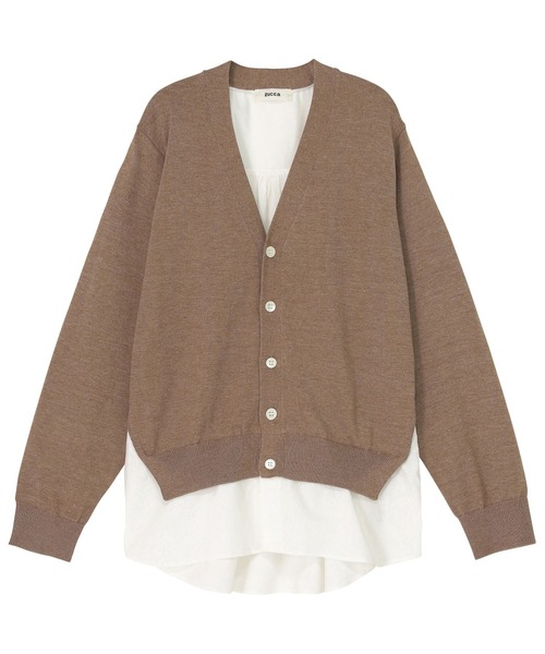 ZUCCa(ズッカ)の「シャツドッキングニット / ニットカーディガン / S(カーディガン/ボレロ・レディース・ベージュ/グレー/ネイビー・M size)」の3枚目の写真