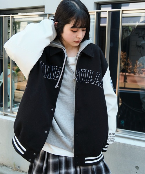 セール】WEGO/【25年秋冬新作】メルトンワッペンスタジャン