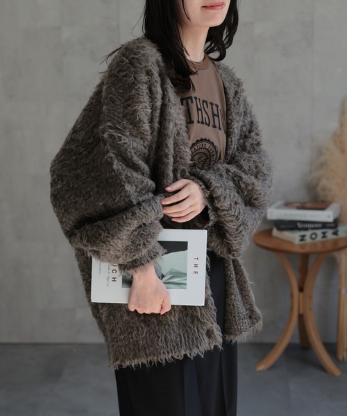 ap retro（アプレトロ）の「プードルシャギーニットカーディガン