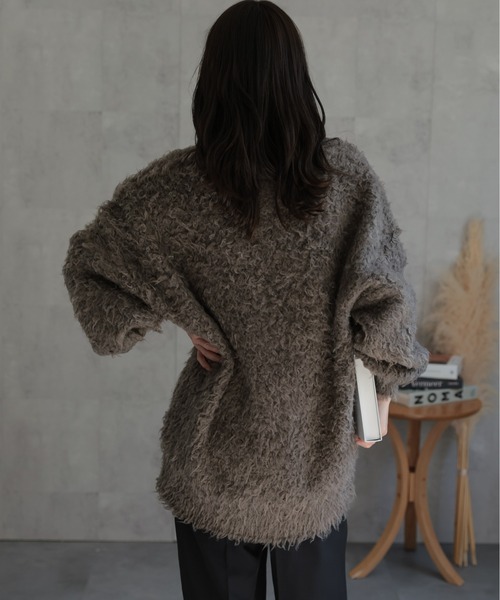 ap retro(アプレトロ)の「プードルシャギーニットカーディガン(カーディガン/ボレロ・レディース・グレイッシュベージュ/ピンク/ブラウン/チャコール・FREE)」の15枚目の写真