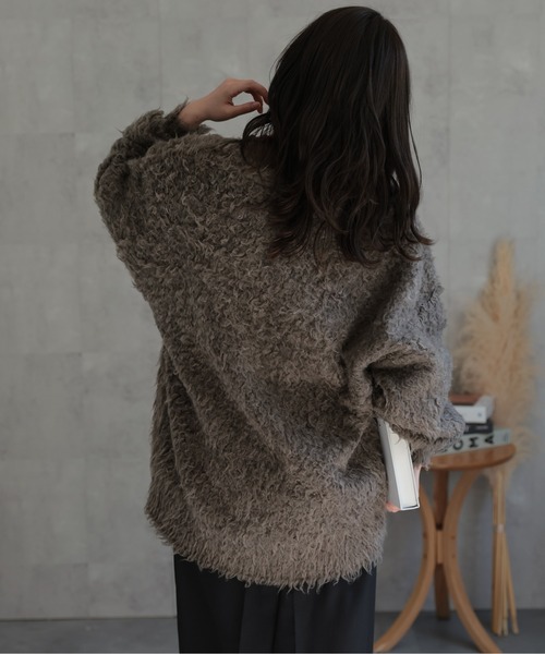 ap retro(アプレトロ)の「プードルシャギーニットカーディガン(カーディガン/ボレロ・レディース・グレイッシュベージュ/ピンク/ブラウン/チャコール・FREE)」の16枚目の写真