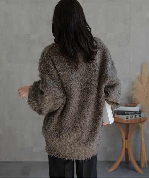 ap retro(アプレトロ)の「プードルシャギーニットカーディガン(カーディガン/ボレロ・レディース・グレイッシュベージュ/ピンク/ブラウン/チャコール・FREE)」の17枚目の写真