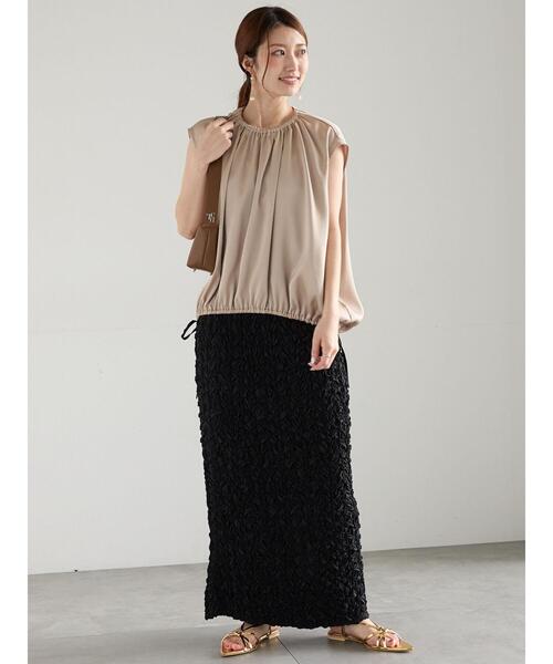 Te chichi(テチチ)の「サテンサイドリボンブラウス(シャツ/ブラウス・レディース・ネイビー/カーキ/ベージュ・F)」の12枚目の写真