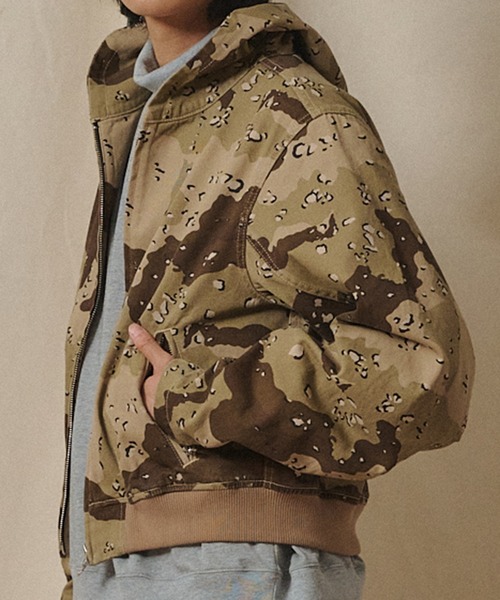 Universal Style Wear(ユニバーサルスタイルウェア)の「Universal Style Wear CAMO ZIP フーディー(パーカー・メンズ・グレー系カモフラージュ/デザートカモ/リアルツリーカモ・MEDIUM/LARGE/X-LARGE)」の5枚目の写真