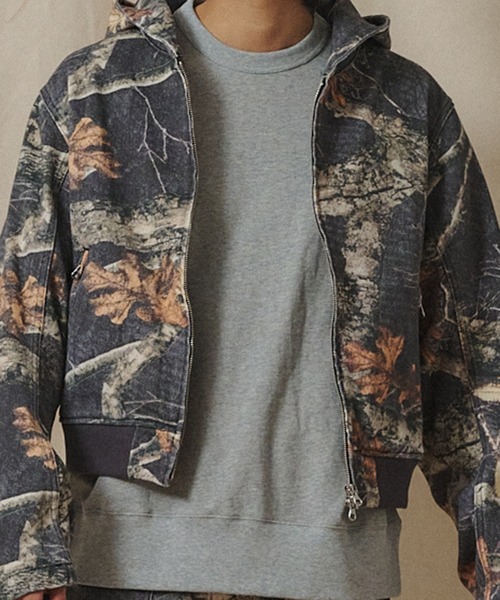 Universal Style Wear(ユニバーサルスタイルウェア)の「Universal Style Wear CAMO ZIP フーディー(パーカー・メンズ・グレー系カモフラージュ/デザートカモ/リアルツリーカモ・MEDIUM/LARGE/X-LARGE)」の7枚目の写真