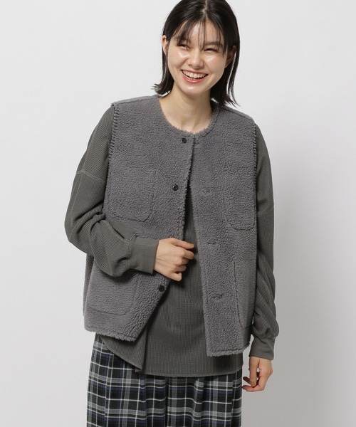 セール】リバーシブルムートンボアベスト（ベスト）｜niko and