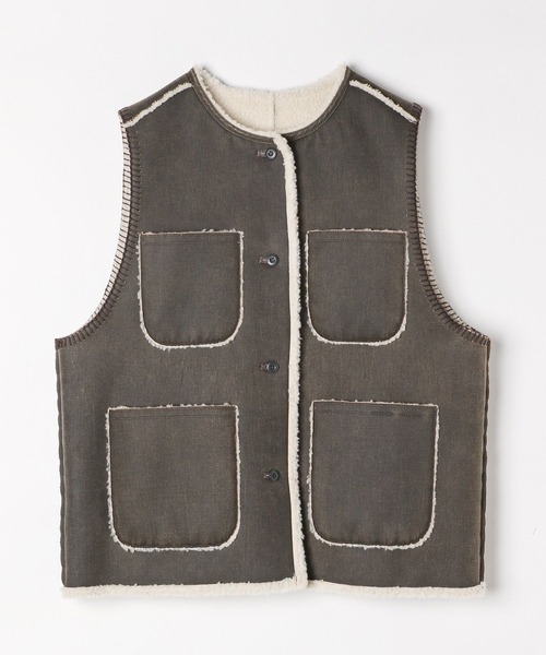 セール】リバーシブルムートンボアベスト（ベスト）｜niko and
