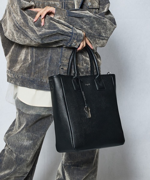 Ungrid/アングリッド】牛革 ラージトートバッグ／A4収納可（トート