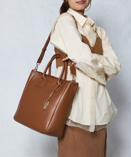 アングリッド（Ungrid）/牛革　ラージトートバッグ／A4収納可 Ungrid/アングリッド】牛革 ラージトートバッグ／A4収納可（トート