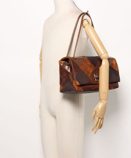 バッグ apolina Patchwork Bag THE SUEDE PATCHWORK LARGE DUAL BAG/ザ スエード パッチワーク