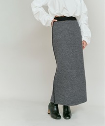 リバーシブル バイカラー ニット ロングスカート / Reversible Bicolor Knit Skirt