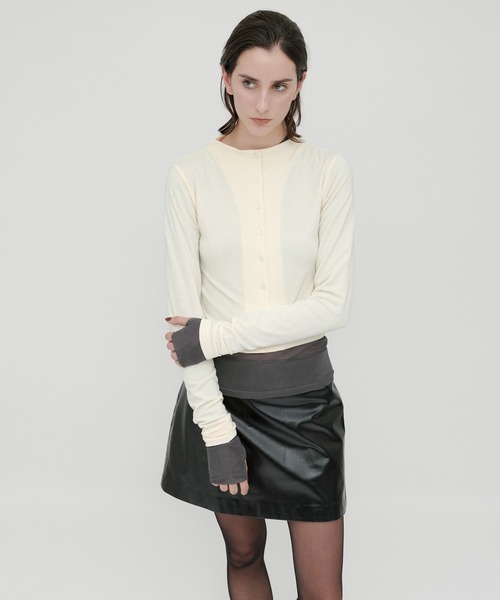 kiehtova（キエトヴァ）の「【kiehtova】LEATHER MINI SKIRT/レザー ミニ スカート KTWR50（スカート・レディース・ブラック・M/S）」の5枚目の写真