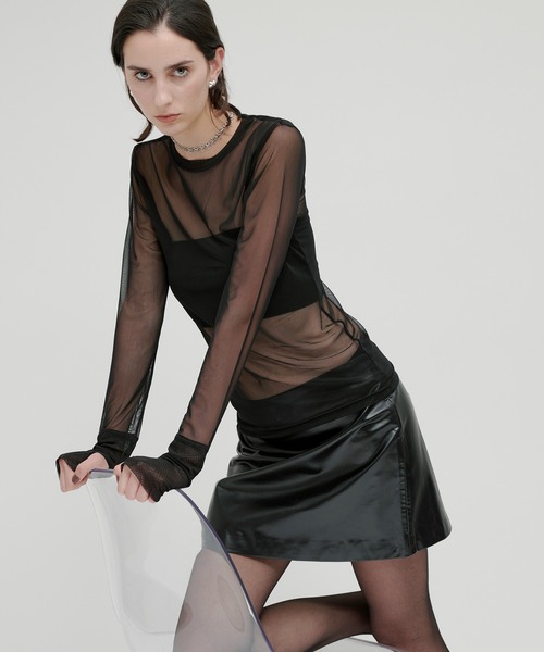 kiehtova（キエトヴァ）の「【kiehtova】LEATHER MINI SKIRT/レザー ミニ スカート KTWR50（スカート・レディース・ブラック・M/S）」の6枚目の写真