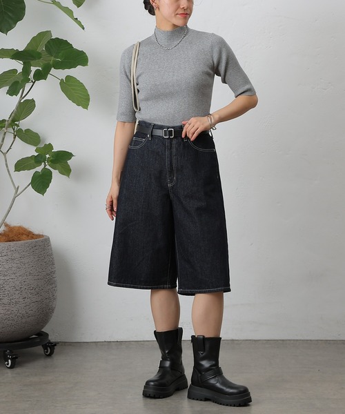 COLONY 2139（コロニートゥーワンスリーナイン）の「PBT5分袖ハイネックプルオーバー（ニット/セーター・レディース・ベージュ/ブラウン/ピンク/バーガンディー/オフホワイト/ブルー/ブラック/グレー系その他・FREE）」の21枚目の写真