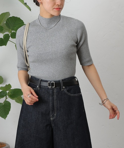 COLONY 2139（コロニートゥーワンスリーナイン）の「PBT5分袖ハイネックプルオーバー（ニット/セーター・レディース・ベージュ/ブラウン/ピンク/バーガンディー/オフホワイト/ブルー/ブラック/グレー系その他・FREE）」の18枚目の写真